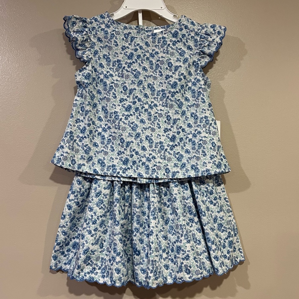 Edgehill Collection Short Sleeve Top & Floral Skirt Set